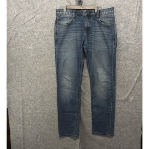 Tom Tailor Josh Jeans Mens Sz 34x33 Blue Regular Slim Embroidered - SIZE‎ NOTE